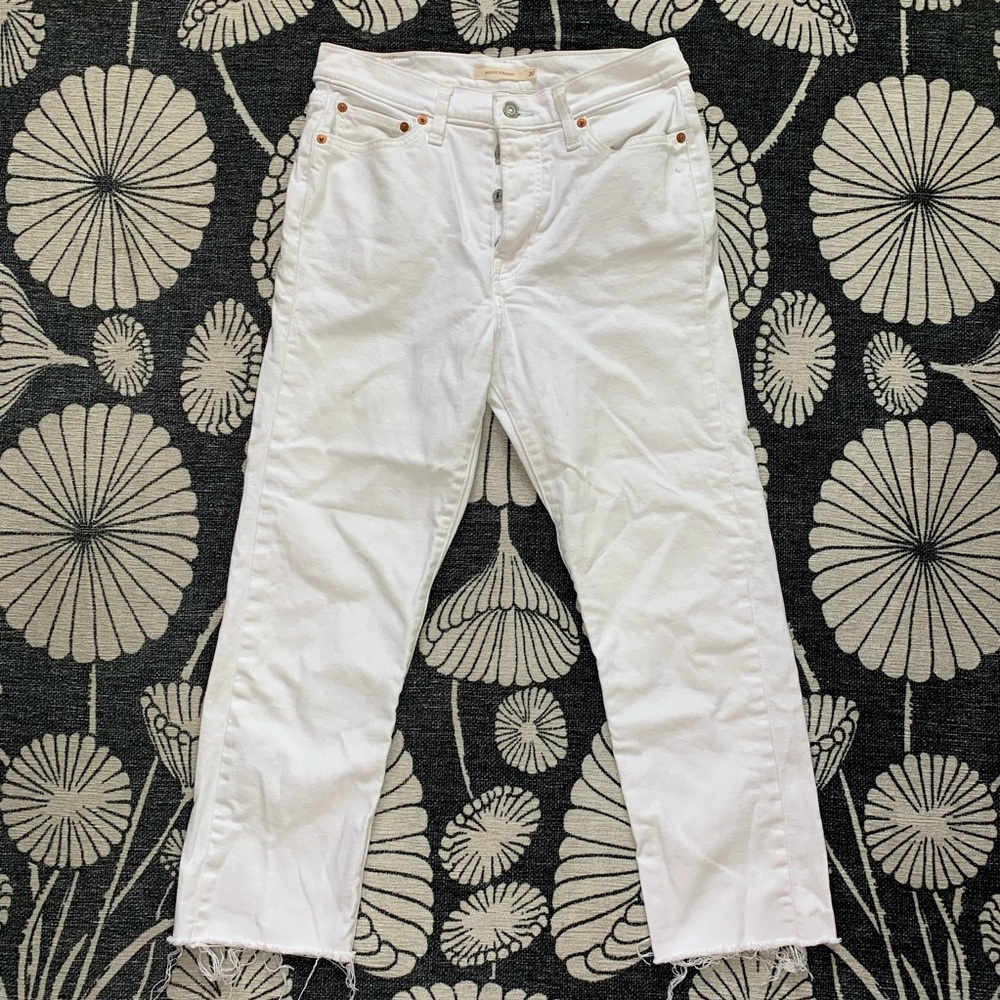LEVIS WEDGIE STRAIGHT ANKLE JEAN - SZ30 - WHITE
